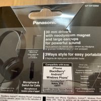 Panasonic RP-HF100ME-K Стерео слушалки с микрофон, снимка 5 - Слушалки и портативни колонки - 40291264