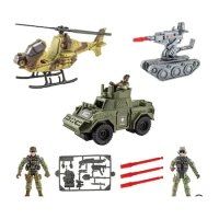 Детска играчка Военен комплект с бойни машини и 3 войника, снимка 2 - Влакчета, самолети, хеликоптери - 41566021