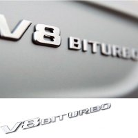 емблема V8 BITURBO Мерцедес Mercedes AMG сива битурбо, снимка 1 - Аксесоари и консумативи - 42686599