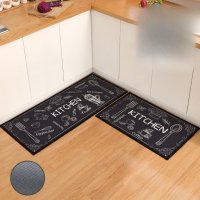 Комплект килимче за кухня черно- 40*60 и 40*120, снимка 1 - Други - 41694297