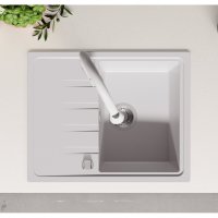 Кухненска мивка от Гранит модел Милано 620 x 500 mm бял, снимка 7 - Други - 35861930