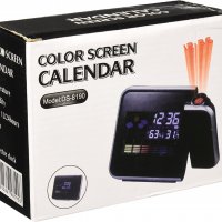 Часовник с прoeкция и календар Color Screen Calendar 8190, На батерии, LЕD дисплей, Чeрен, снимка 1 - Други стоки за дома - 38963561