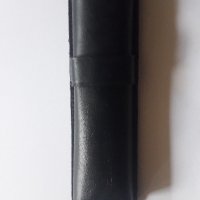 калъф за химикалки Лами Lamy черен, естествена кожа, антикварен уникат, за две или едно пишещо, снимка 3 - Други ценни предмети - 36028736
