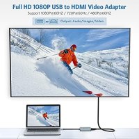 Нов USB 3.0/2.0 към HDMI адаптер/Компютър Лаптоп, снимка 2 - Друга електроника - 41502747