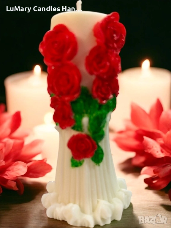 Свещ “ Шепот на рози “, снимка 1