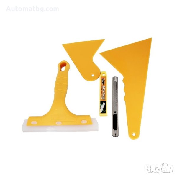 Комплект шпатули за фолио Automat, Инструменти за поставяне на фолио, 5 части, Жълт, снимка 1