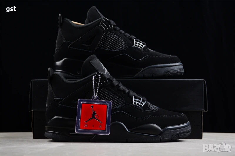 Уникални Редки Air Jordan 4 Retro“Black Cat'' All Black Маратонки Кецове Обувки Дизайнерски , снимка 1