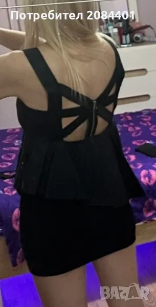 Черна екстравагантна рокля с колан Negative/Pause размер S, снимка 1