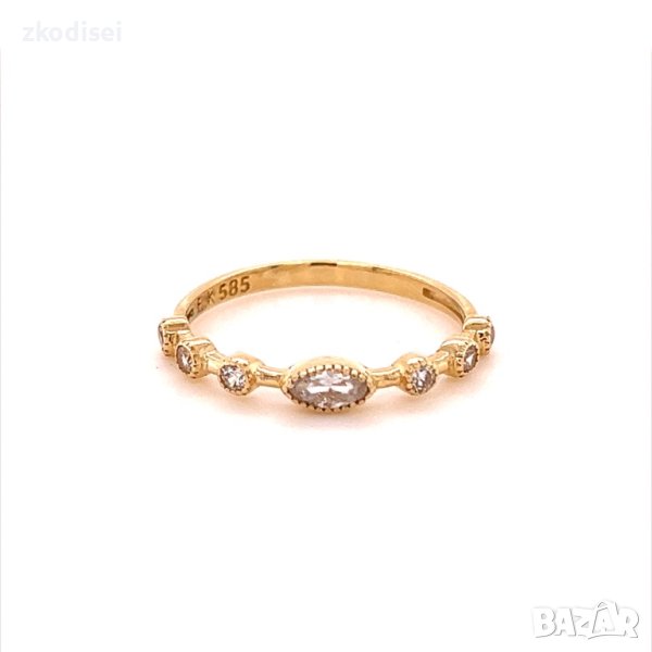 Златен дамски пръстен 1,44гр. размер:57 14кр. проба:585 модел:16699-3, снимка 1