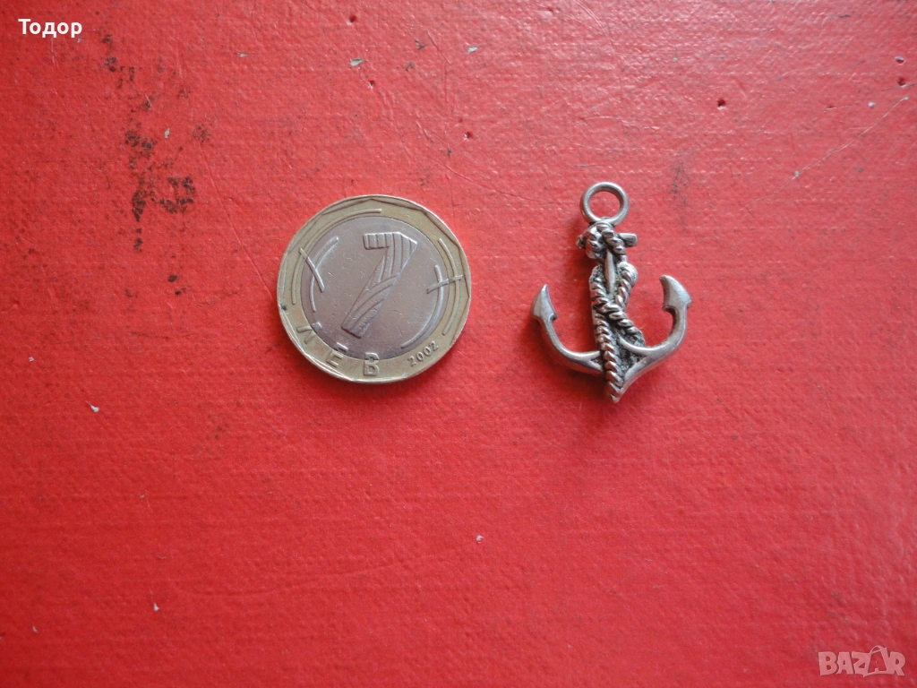 Медальон колие котва , снимка 1