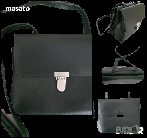 Poco Loco - интересна черна чанта от естествена кожа, снимка 1