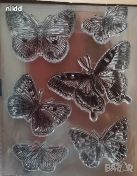6 пеперуди пеперуда силиконов гумен печат декор украса за бисквитки фондан Scrapbooking, снимка 1