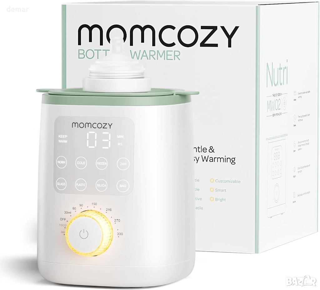 Momcozy Nutri затопляща система за бебешки шишета,9-в-1 нощна светлина, снимка 1
