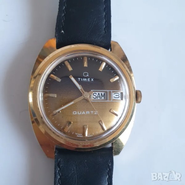 Мъжки позлатен часовник TIMEX Q Quartz, снимка 1