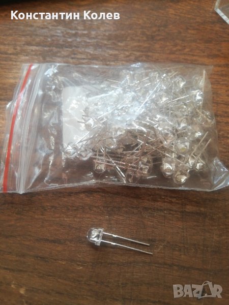 Бял светодиод, 5мм, снимка 1