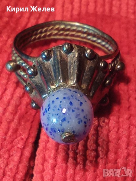 ВЪЗРОЖДЕНСКИ СРЕБЪРЕН СКЪПОЦЕНЕН ОСМАНСКИ ПРЪСТЕН - САЧАН РЪЧНА СТАРИННА МАЙСТОРСКА ИЗРАБОТКА 61021, снимка 1