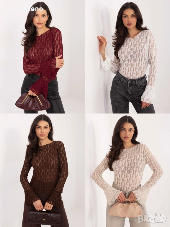 Дамска блуза с разкроени ръкави, 4цвята , снимка 1