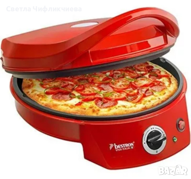 Грил за пица Bestron с грил, Viva Italia, Горна и долна топлина, До макс. 180°C, снимка 1