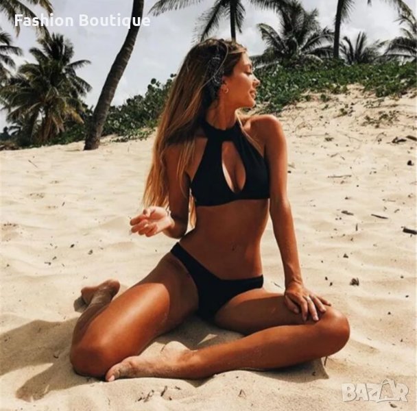 Черен изрязан бански, снимка 1