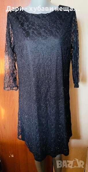 Дантелена рокля в черно, с камъчета🍀❤️L,XL❤️🍀арт.5003, снимка 1