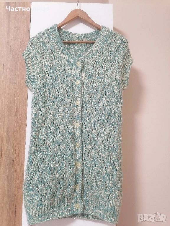 Нов дамски елек, ръчно плетиво, ГО 47 см, дължина 80 см. , снимка 1