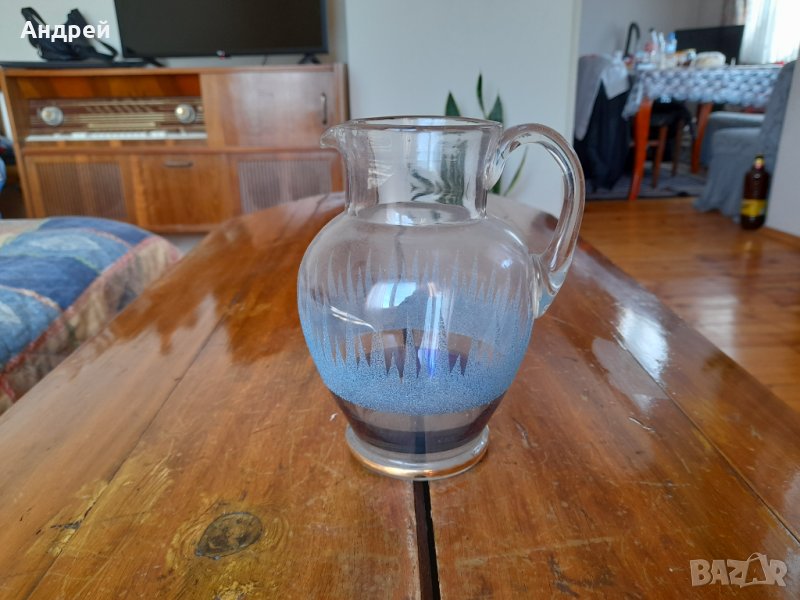 Стара стъклена кана,каничка #9, снимка 1