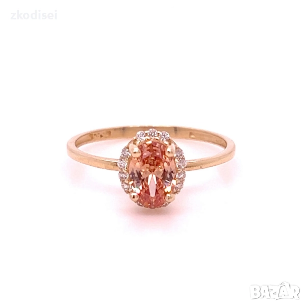 Златен дамски пръстен 1,39гр. размер:54 14кр. проба:585 модел:34399-4, снимка 1