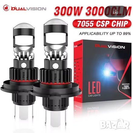 Мини Н7 LED с лупа  за основни фарове, снимка 1