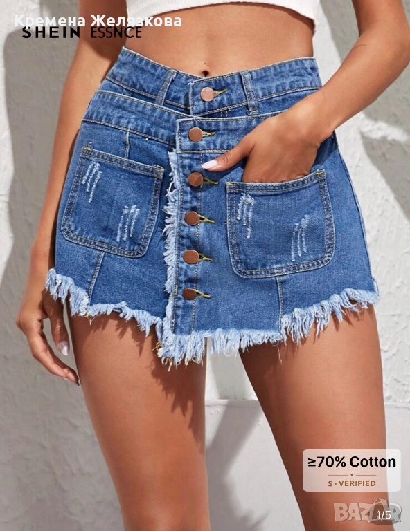 Дънкова пола панталонки , снимка 1