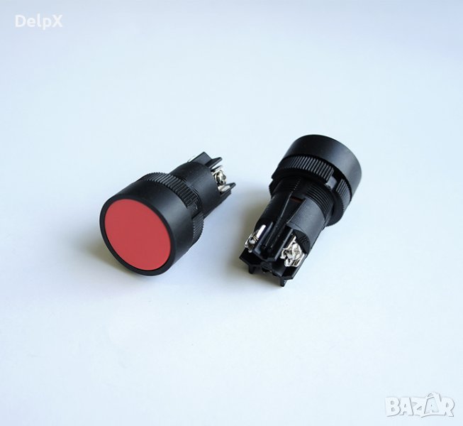 Бутон 2pin EA142 незадържащ НО червен 250V 3A Ф22mm в Друга електроника ...