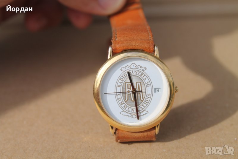 Швейцарски мъжки часовник с позлата -механизъм "ЕТА'', снимка 1