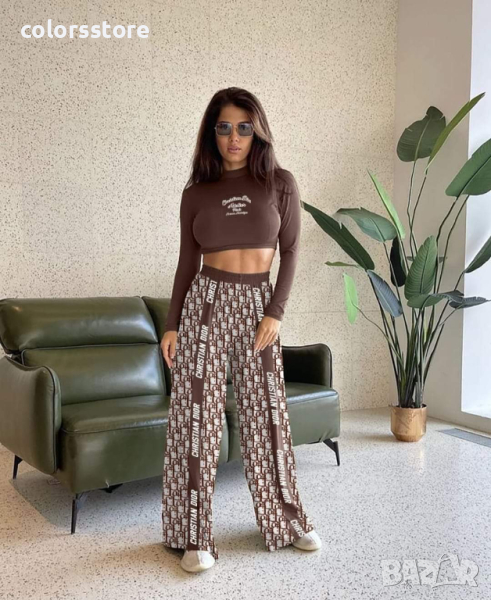 Спортен сет в кафяво Cristian Dior кодVL321E, снимка 1