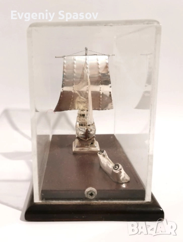 Сребърно Корабче Сувенир Санта Мария от Гърция, снимка 5 - Колекции - 51581151