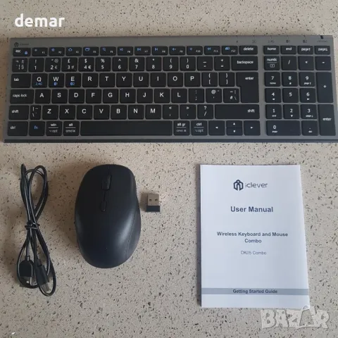 Комплект безжична Bluetooth клавиатура и мишка iClever, акумулаторна с двоен режим (Bluetooth+2.4G), снимка 9 - Клавиатури и мишки - 49405384