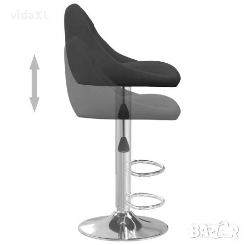 vidaXL Бар табуретки, 2 бр, черни, кадифе, снимка 7 - Столове - 56147143