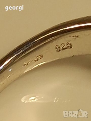 сребърен пръстен с камък Fossil , снимка 8 - Пръстени - 44278568