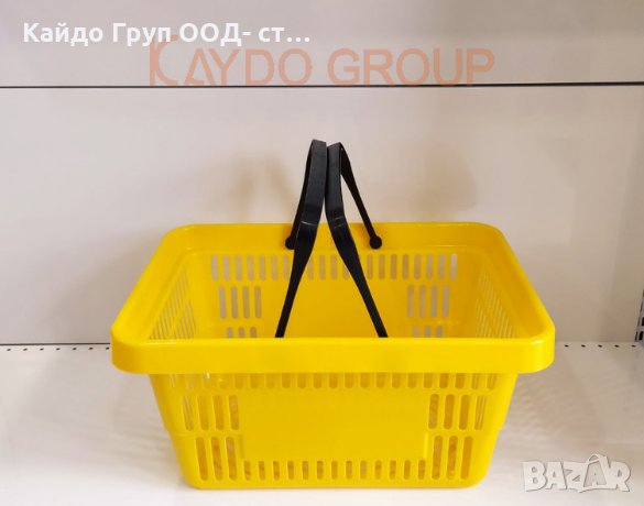 ПРОМО!!!Пластмасова кошница за пазаруване - жълта 22л, търговско оборудване!