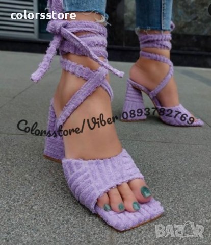 Сандали на ток - лилави - HL100