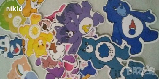 50 бр Грижовните мечета The Care Bears самозалепващи лепенки стикери украса картонена торта, снимка 3 - Други - 35858232