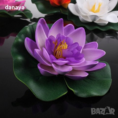 3643 Изкуствена водна лилия за езерце шадраван декорация за градината, снимка 2 - Градински мебели, декорация  - 40101399