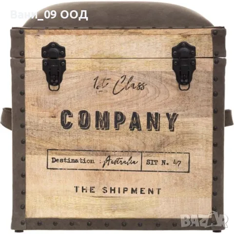 Интериорна табуретка от дърво и текстил, снимка 2 - Дивани и мека мебел - 50125492