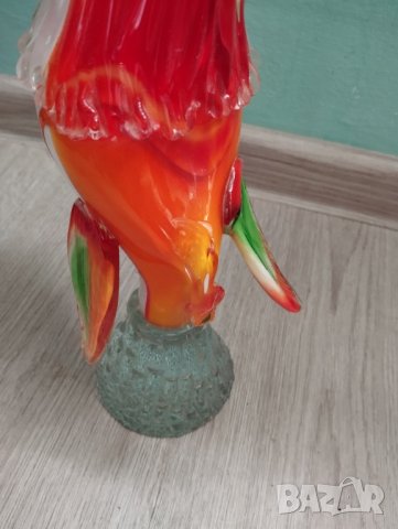 Стъклена статуетка,мурано-петел, снимка 3 - Декорация за дома - 44352015