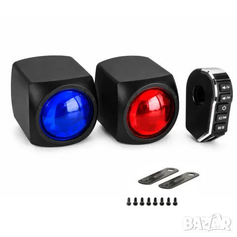 Комплект Bluetooth тонколони за мотор с LED осветление, снимка 2 - Аксесоари и консумативи - 55866221