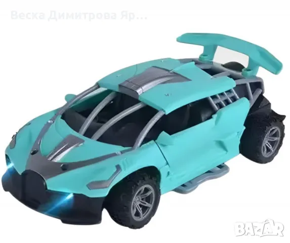 Състезателна кола с дистанционно управление, LED светлини, пушек, за деца, 1:18, снимка 5 - Електрически играчки - 48005281