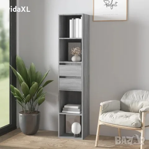 vidaXL Библиотека, сив сонома, 36x30x171 см, инженерно дърво（SKU: 815535）, снимка 2 - Етажерки - 56145908