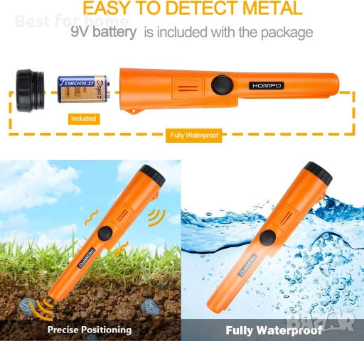 HOMPO Металотърсач Pinpointer - Напълно водоустойчив ръчен пинпойнтер, снимка 3 - Друга електроника - 53187687