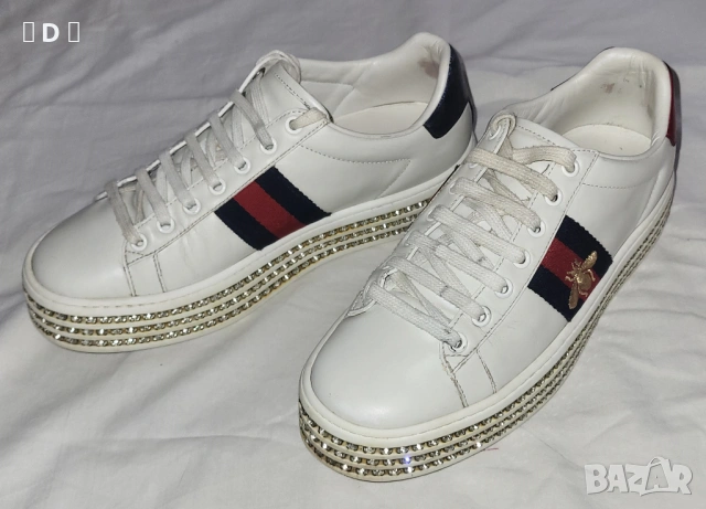 GUCCI ACE на платформа с кристали 39 ОРИГИНАЛНИ, снимка 13 - Маратонки - 53869582