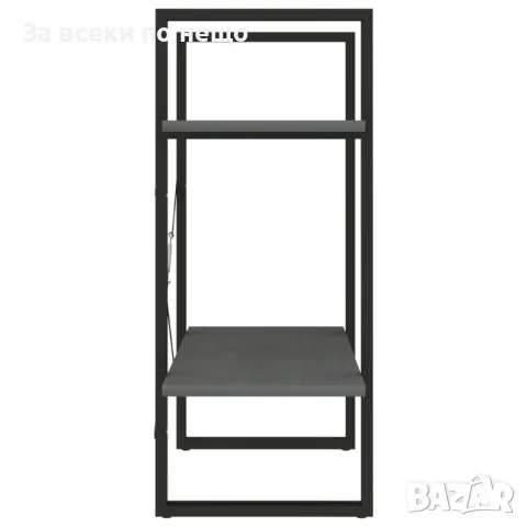 2-етажна библиотека, сива, 60x30x70 см, борово дърво масив Код P450, снимка 2 - Секции и витрини - 50062873