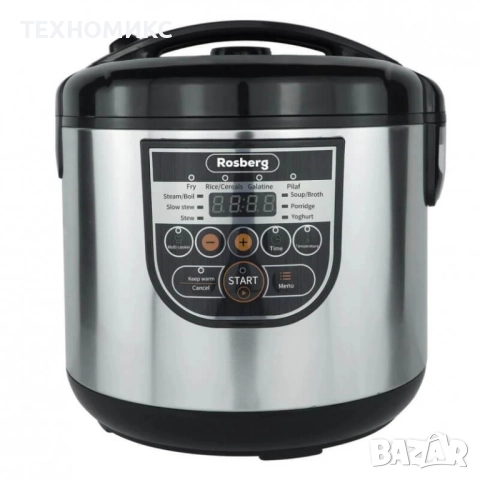 Мултикукър с 10 програми Rosberg RP51985E5, 780W, 5L, LED дисплей, Инокс, снимка 4 - Мултикукъри - 52406690