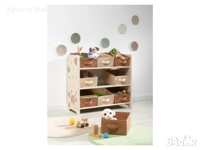 Детска дървена етажерка органайзер за детски играчки и принадлежности, снимка 2 - Мебели за детската стая - 53794786